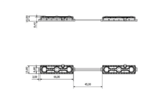 G.O.Q. 3 LED 2835 Spectrum White 6500K - scheme