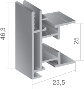 720422 Aluminum sign system 46mm for single-side lightbox