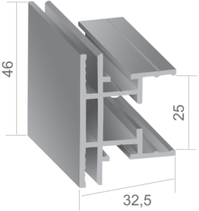 720428 aluminum profile 45mm for double-side Lightbox