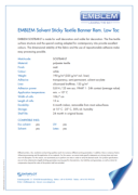 Emblem Solvent Sticky Banner SOSTBAR-LT - product bulletin