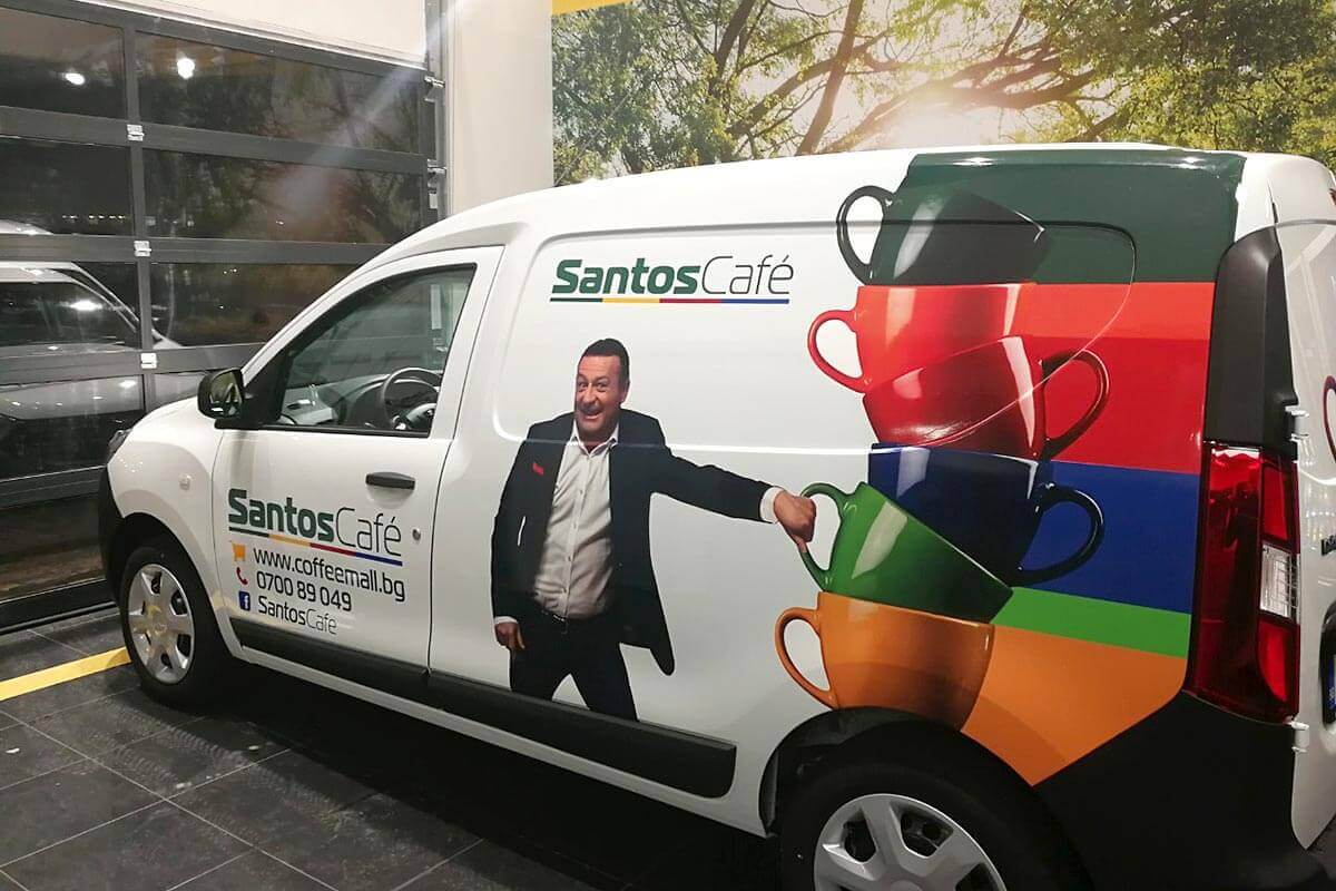 Реклама на Santos Cafe от каст фолио 3M IJ180mC-10
