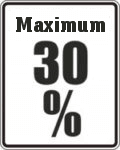 Maximum 30% stretch