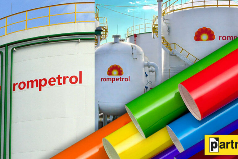 Rompetrol Logo made of 3M Scotchcal 80 cast film