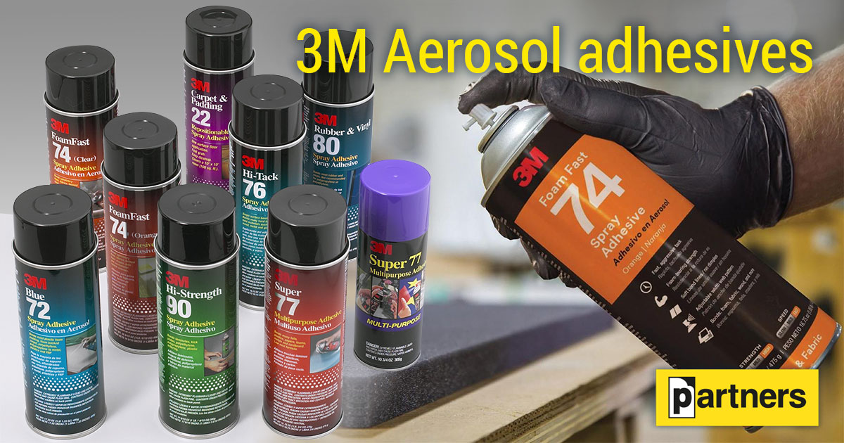 3М Aerosol Adhesives Double sided tapes and adhesives Partners Ltd.