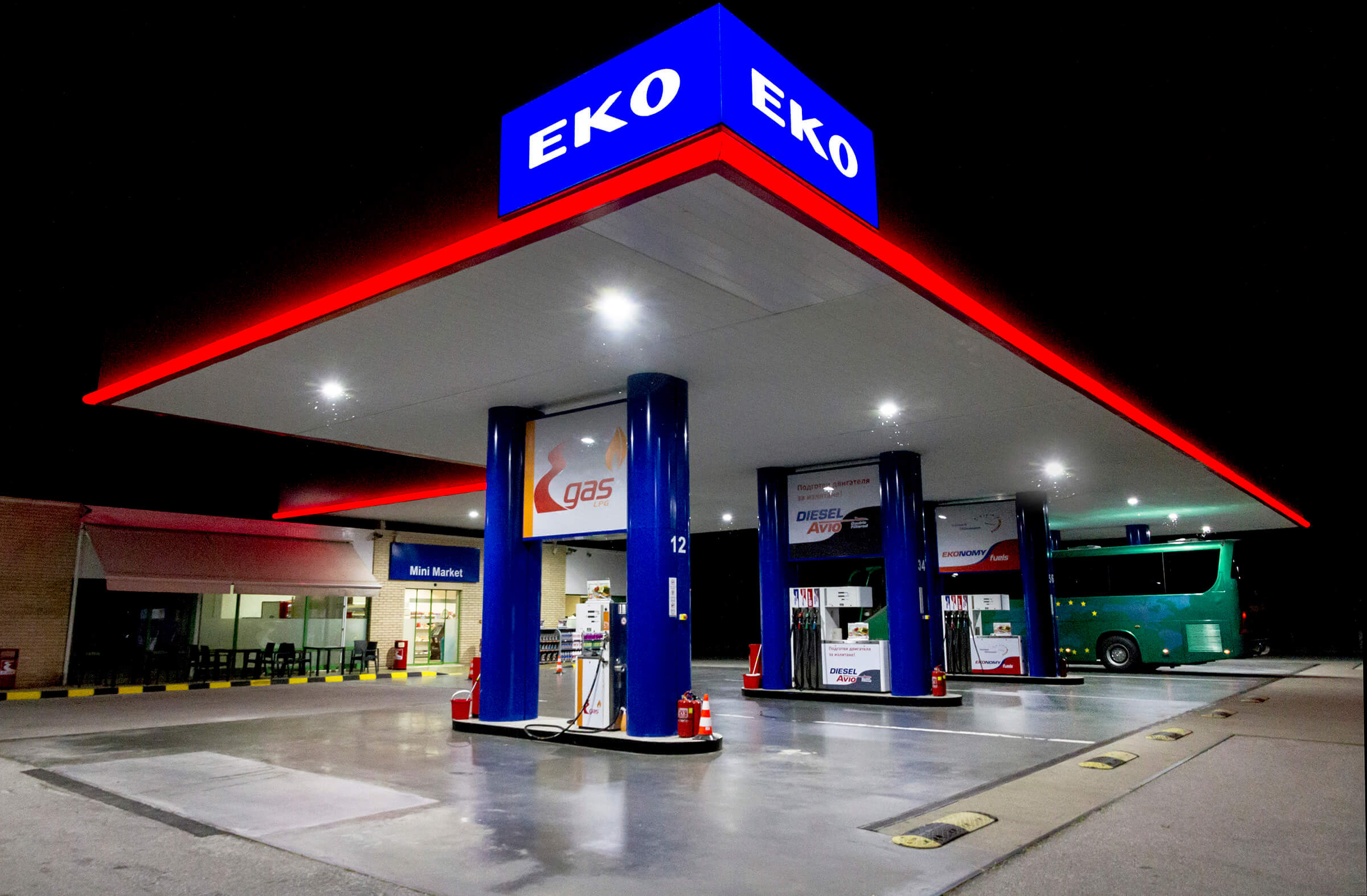 Gas stations illuminated with SloanLED lamps