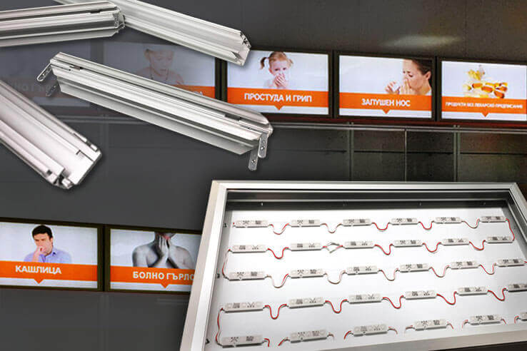 Aluminium profiles for snap frames