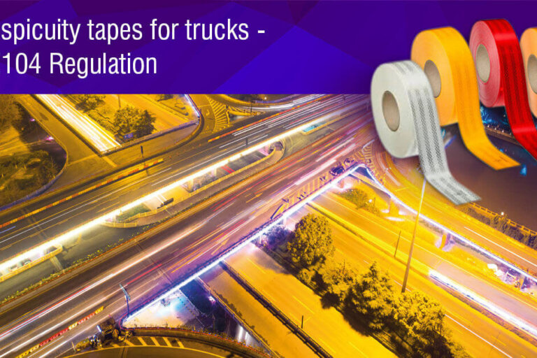 Retro-reflective Conspicuity tapes for trucks - ECE104 Regulation
