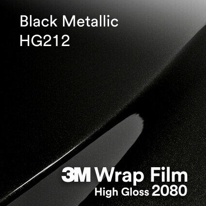 3M 2080 Wrap Film Series HG212 черен металик супер гланц